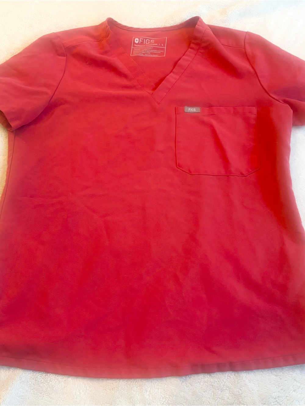 FIGS Catarina Scrub Top Neon Red